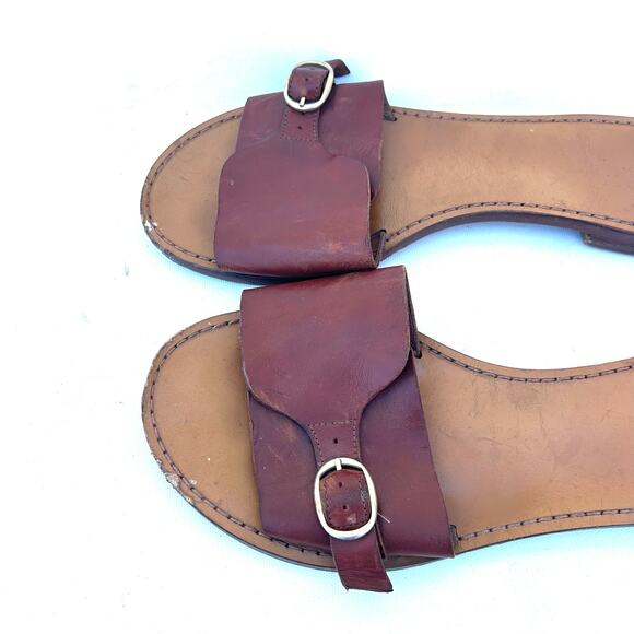 Sezane Heloise Low Mule Flats Leather Brown Sandals Natural Heritage 9 - Picture 8 of 11